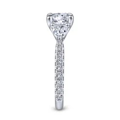 Outlet Gabriel & Co. Taryn - 14K White Gold Round 3 Stone Diamond Engagement Ring