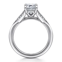 Outlet Gabriel & Co. Taye - 14K White Gold Split Shank Emerald Cut Diamond Engagement Ring
