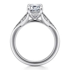 Hot Gabriel & Co. Taye - 14K White Gold Split Shank Emerald Cut Diamond Engagement Ring