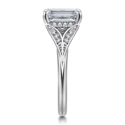 Hot Gabriel & Co. Taye - 14K White Gold Split Shank Emerald Cut Diamond Engagement Ring