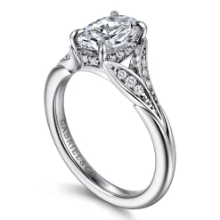 Sale Gabriel & Co. Taye - 14K White Gold Split Shank Oval Diamond Engagement Ring