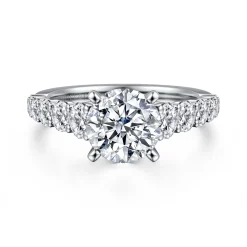 Hot Gabriel & Co. Taylor - 14K White Gold Round Diamond Engagement Ring