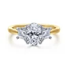 Online Gabriel & Co. Thalina - 14K White-Yellow Gold Oval Three Stone Diamond Engagement Ring