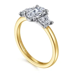 Online Gabriel & Co. Thalina - 14K White-Yellow Gold Oval Three Stone Diamond Engagement Ring