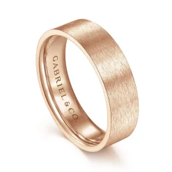 Sale Gabriel & Co. Theodore - 14K Rose Gold 6mm - Men's Wedding Band in Horizontal Brush Finish