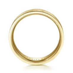 Hot Gabriel & Co. Theodore - 14K Yellow Gold 6mm - Men's Wedding Band in Horizontal Brush Finish
