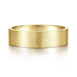 Hot Gabriel & Co. Theodore - 14K Yellow Gold 6mm - Men's Wedding Band in Horizontal Brush Finish