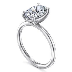 Hot Gabriel & Co. Tiana - 14K White Gold Oval Solitaire Diamond Engagement Ring