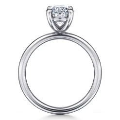 Hot Gabriel & Co. Tiana - 14K White Gold Oval Solitaire Diamond Engagement Ring