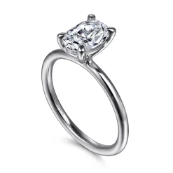 Best Gabriel & Co. Tiana - 14K White Gold Oval Solitaire Diamond Engagement Ring