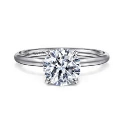 Best Gabriel & Co. Tiana - 14K White Gold Round Solitaire Diamond Engagement Ring