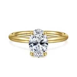 Outlet Gabriel & Co. Tiana - 14K Yellow Gold Oval Solitaire Diamond Engagement Ring