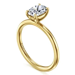 Sale Gabriel & Co. Tiana - 14K Yellow Gold Oval Solitaire Diamond Engagement Ring