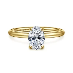 Sale Gabriel & Co. Tiana - 14K Yellow Gold Oval Solitaire Diamond Engagement Ring