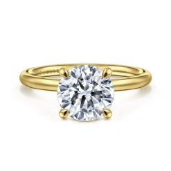 Clearance Gabriel & Co. Tiana - 14K Yellow Gold Round Solitaire Diamond Engagement Ring