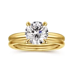 Outlet Gabriel & Co. Tiana - 14K Yellow Gold Round Solitaire Diamond Engagement Ring