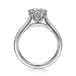 Discount Gabriel & Co. Tiona - 14K White Gold 6 Prong Round Diamond Engagement Ring