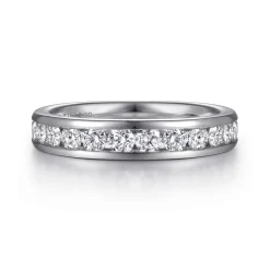 Best Gabriel & Co. Toledo - 14K White Gold Channel Set Diamond Wedding Band - 1 ct