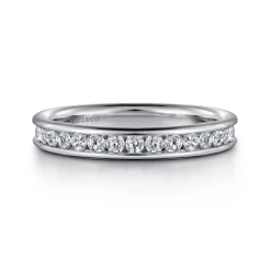 Hot Gabriel & Co. Toledo - 14K White Gold Channel Set Diamond Anniversary Band - 0.5 ct
