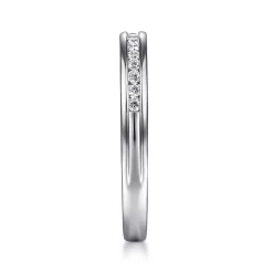 Best Gabriel & Co. Toledo - 14K White Gold Channel Set Diamond Wedding Band - 0.25 ct