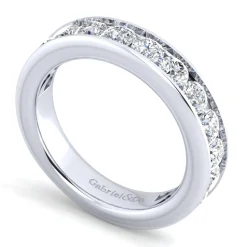 Outlet Gabriel & Co. Toledo - 14K White Gold Channel Set 13 Stone Diamond Anniversary Band - 1.7 ct