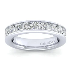 Outlet Gabriel & Co. Toledo - 14K White Gold Channel Set 13 Stone Diamond Anniversary Band - 1.7 ct