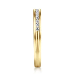 Clearance Gabriel & Co. Toledo - 14K Yellow Gold Channel Set Diamond Anniversary Band - 0.25 ct