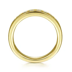 New Gabriel & Co. Toledo - 14K Yellow Gold Channel Set Diamond Anniversary Band - 1 ct