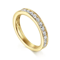Discount Gabriel & Co. Toledo - 14K Yellow Gold Channel Set Diamond Anniversary Band - 0.75 ct