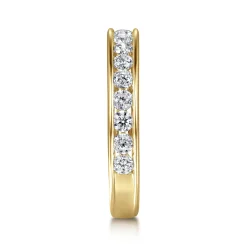 Discount Gabriel & Co. Toledo - 14K Yellow Gold Channel Set Diamond Anniversary Band - 0.75 ct