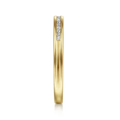 Best Gabriel & Co. Toledo - 14K Yellow Gold Channel Set Diamond Anniversary Band - 0.1 ct
