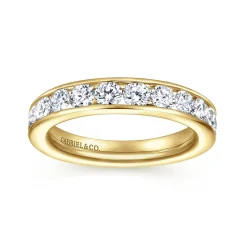 Clearance Gabriel & Co. Toledo - 14K Yellow Gold Channel Set Diamond Anniversary Band - 1.5 ct
