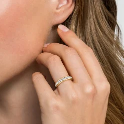 Clearance Gabriel & Co. Toledo - 14K Yellow Gold Channel Set Diamond Anniversary Band - 1.5 ct