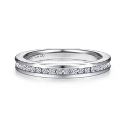 Gabriel & Co. Toledo - Platinum Channel Classic Diamond Ring Anniversary Band - 0.25 ct