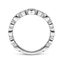 Outlet Gabriel & Co. Toronto - Vintage Inspired 14K White Gold Marquise and Round Station Diamond Anniversary Band - 0.5 ct