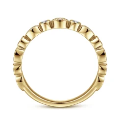 Online Gabriel & Co. Toronto - Vintage Inspired 14K Yellow Gold Marquise and Round Station Diamond Anniversary Band - 0.25 ct