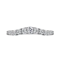Online Gabriel & Co. Toulon - Curved 14K White Gold Shared Prong Diamond Wedding Band - 0.5 ct