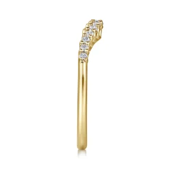 Online Gabriel & Co. Toulon - Curved 14K Yellow Gold Shared Prong Diamond Wedding Band - 0.25 ct