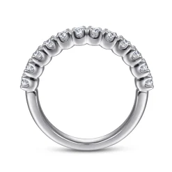 Sale Gabriel & Co. Toulouse - 14K White Gold Diamond Wedding Band - 0.73 ct
