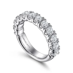 Discount Gabriel & Co. Toulouse - 14K White Gold Diamond Wedding Band - 1.4 ct
