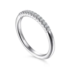 New Gabriel & Co. Toulouse - 14K White Gold Diamond Wedding Band - 0.13 ct