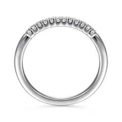 New Gabriel & Co. Toulouse - 14K White Gold Diamond Wedding Band - 0.13 ct