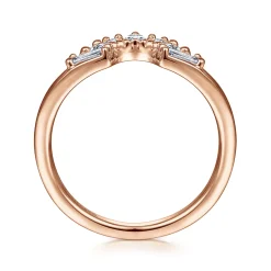 Outlet Gabriel & Co. Trento - 14K Rose Gold Fancy Diamond Cut Curved Anniversary Band - 0.4 ct