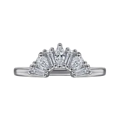 Best Gabriel & Co. Trento - 14K White Gold Fancy Diamond Cut Curved Anniversary Band - 0.49 ct