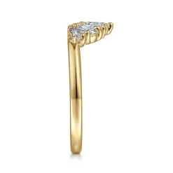 Sale Gabriel & Co. Trento - 14K Yellow Gold Fancy Diamond Cut Curved Anniversary Band - 0.4 ct