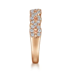Gabriel & Co. Treviso - 14K Rose Gold Twisted Diamond Anniversary Band - 0.5 ct