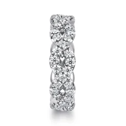 Best Gabriel & Co. Treviso - 14K White Gold Twisted Diamond Eternity Band - 1.4 ct