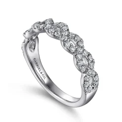 Hot Gabriel & Co. Treviso - 14K White Gold Twisted Diamond Anniversary Band - 0.5 ct