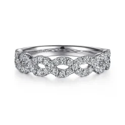 Hot Gabriel & Co. Treviso - 14K White Gold Twisted Diamond Anniversary Band - 0.5 ct