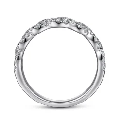 Hot Gabriel & Co. Treviso - 14K White Gold Twisted Diamond Anniversary Band - 0.5 ct